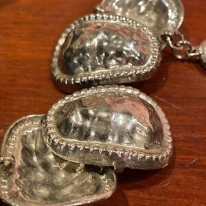 Very Chunky Silver Tone Bracelet with Toggle Clasp.